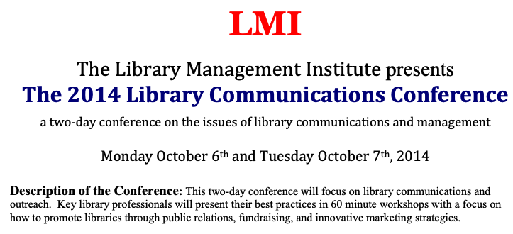 2014 Library Communications Conference Notes
